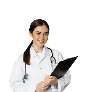 Doctor holding a clipboard