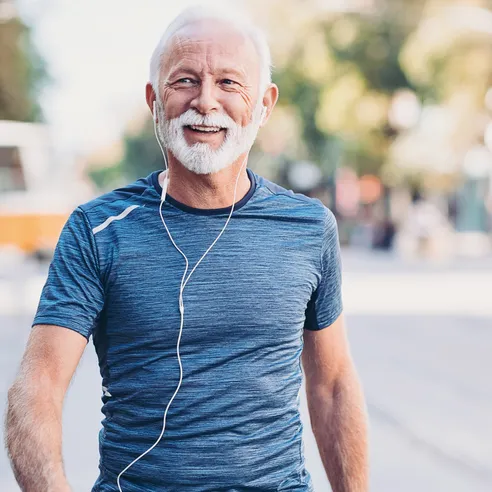 Fit older man in athletic wear